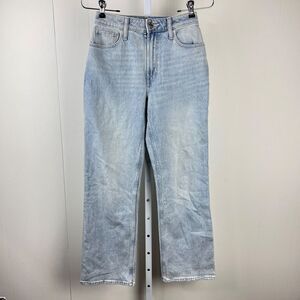 Hollister Utra High Rise Dad Jeans Womens 23 Short Wide Leg Light Denim Wash